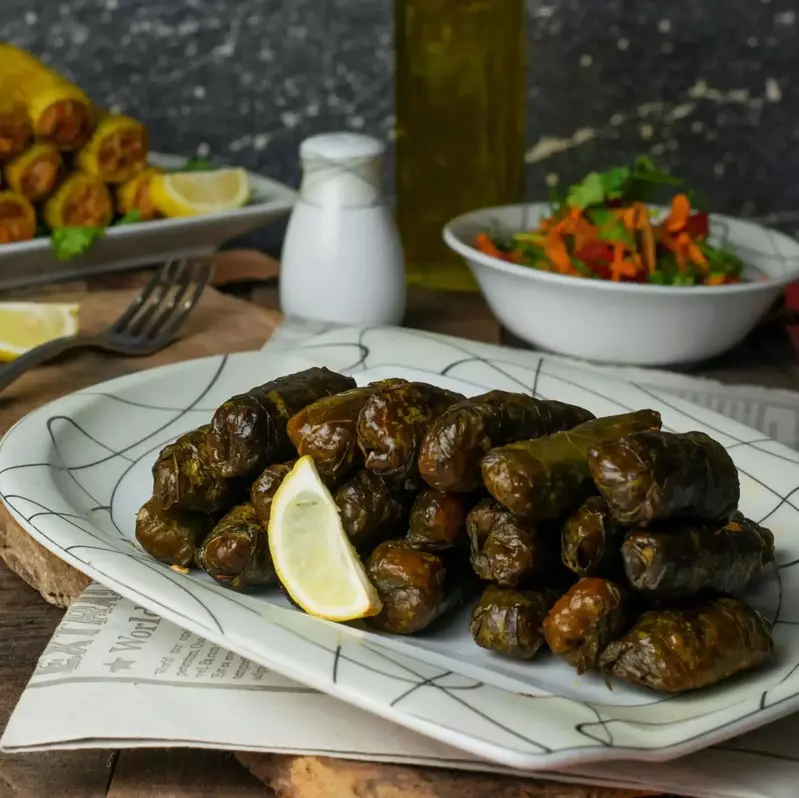 Dolmas Stuffed Grape Leaves - Mediterranean Catering San Diego