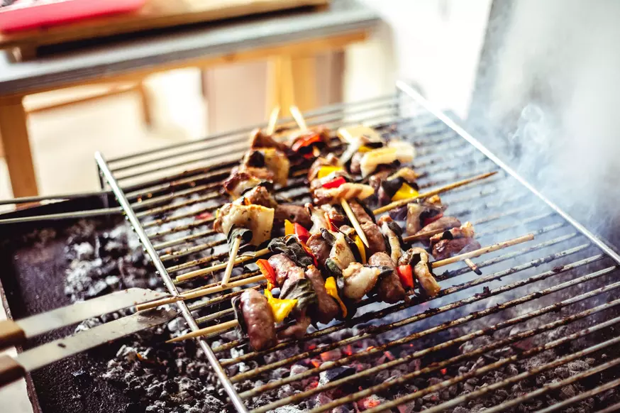 Our Mediterranean catering team preparing authentic dishes in San Diego