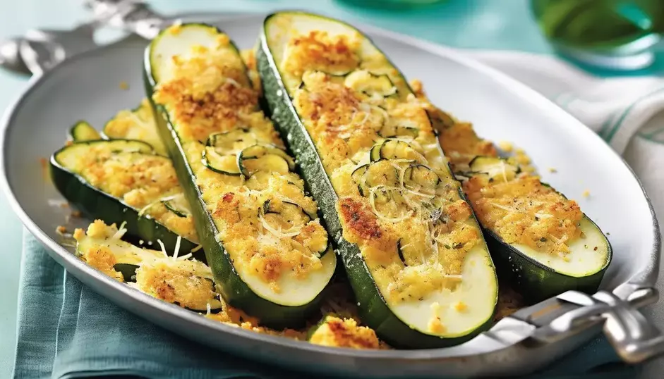 Parmesan Herb-crusted Zucchini - Mediterranean Catering San Diego