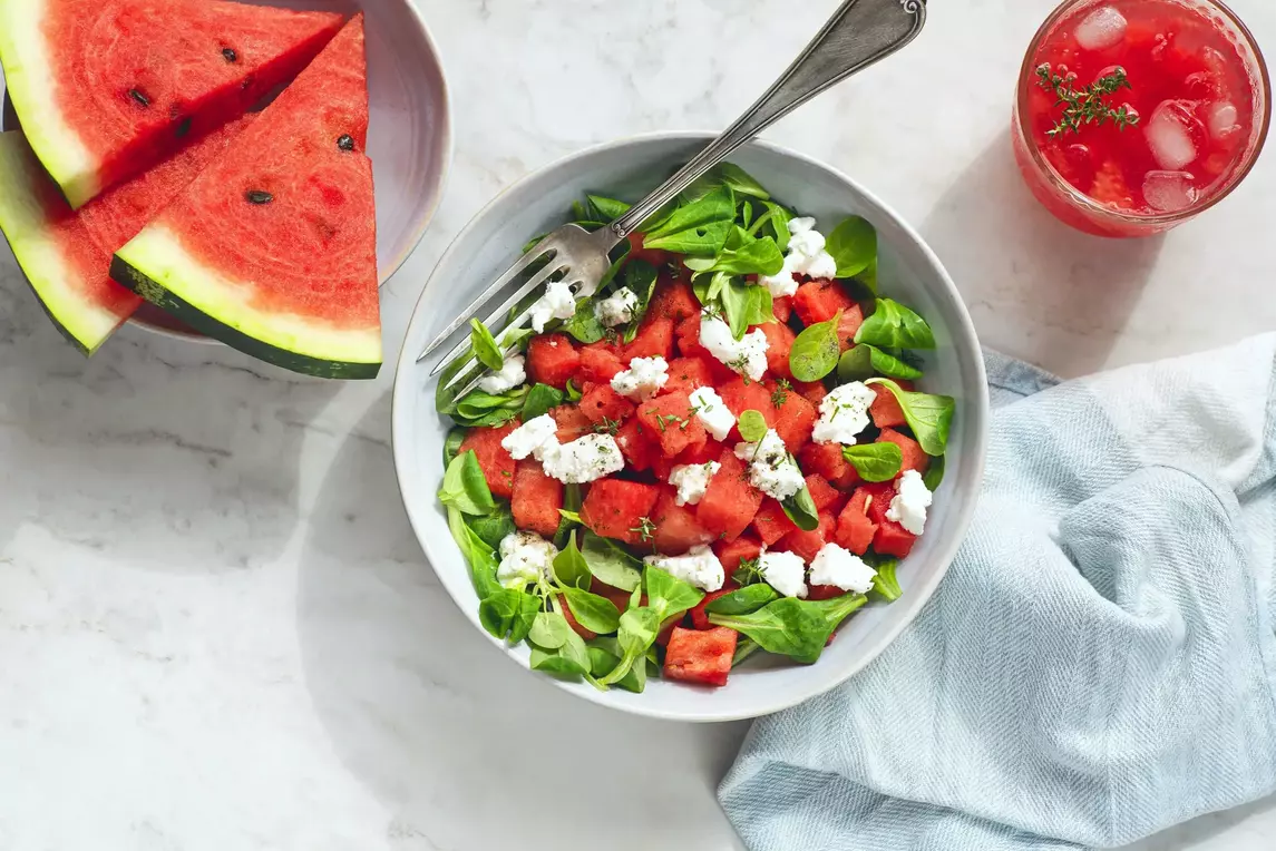 Watermelon Feta Salad - Mediterranean Catering San Diego